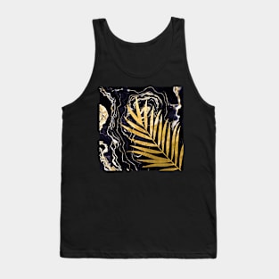 Black Gold marble tropic Tank Top